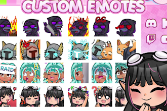 draw cute twitch emotes, chibi emotes, kawaii emotes, animated, sub badges