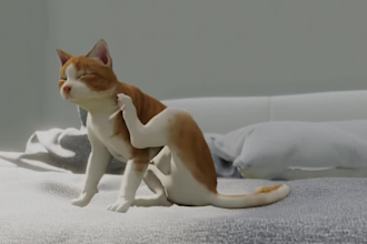do realistic 3d animal animation 3d creature design pet domestic animal, cat dog