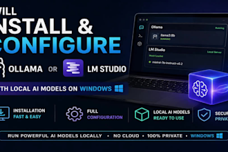 install and configure ollama or lm studio with local ai models on windows