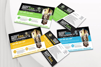 design eddm postcard, rack card, flyer, leaflet in 6hrs