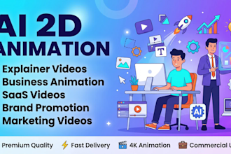 create a 2d cartoon animation video