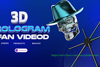 hd 3d product, logo video for hologram fan with effects