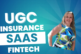 create female ugc insurance fintech software video ads 4 facebook, insta, tiktok