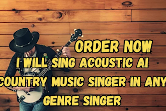 sing, write acoustic ai country music songs in any genre