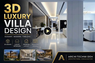design 3d luxury villa modern house bedroom kitchen pool lounge garden balcony