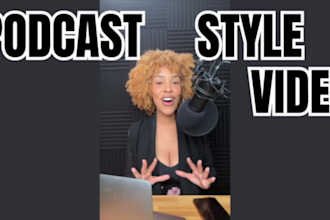 create a podcast style social media video