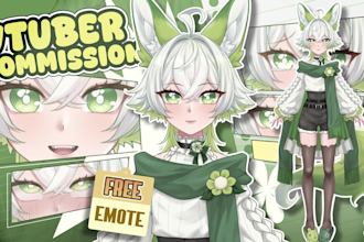 design live2d model in anime vtuber style ready for rigging