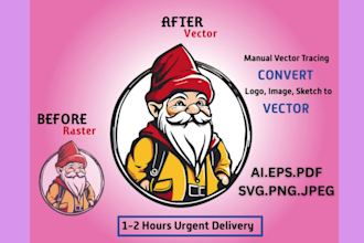 do vector tracing quickly, vectorize image, manual vector tracing
