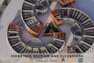 do 3d isometric house 3d floor plan interior exterior in revit, sketchup