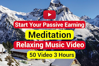 create youtube channel 50x3hrs sleep, rain, yoga relaxing meditation music video