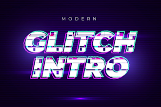 create glitch logo reveal animation