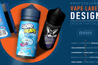 design label  packaging for e liquid and vape products