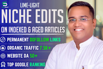 do niche edits link building on high da websites 50 plus for website ranking