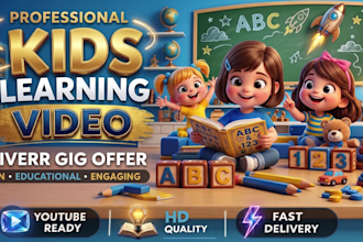 create kids learning videos, educational animation, pixar animation