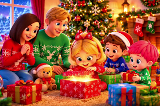 create 3d christmas video, kids christmas animation, new year cartoon