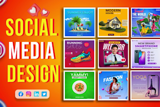create instagram posts, carousels, social media post and youtube banners