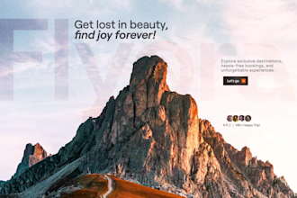 create vacation rental, booking, travel agency landing page, website design