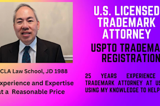 be your licensed US trademark attorney to file your uspto trademark application