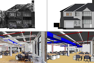 create 3d model from point cloud, 2d cad, PDF or hand sketch