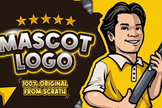 design custom cartoon, character, and caricature mascot logo