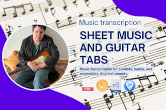 create accurate sheet music and tabs for any instrument