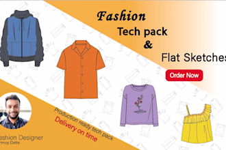 create factory ready fashion tech packs and clothing designs