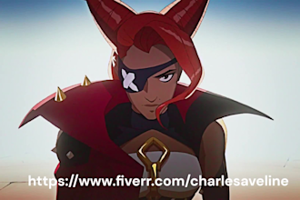 make 2d animated music video, 2d cartoon animation, anime fighting video trailer