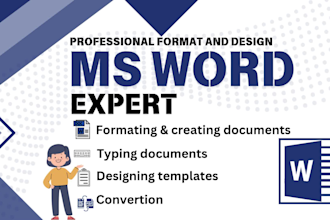 format and design ms word document and word template