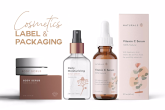 design packaging label for cosmetic, skincare and supplement