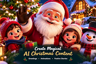 create ai christmas video, christmas animation, merry christmas greeting