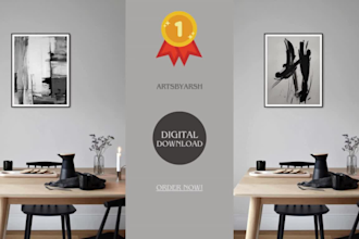 do unique abstract printable wall art designs for etsy