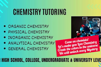 be tutor of organic chemistry and general chemistry