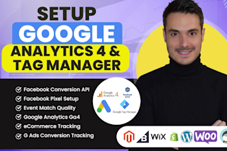 setup google analytics 4 via GTM, facebook pixel API and ecommerce tracking