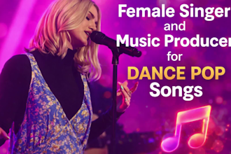 be your female singer and songwriter for indie pp and dance pop songs