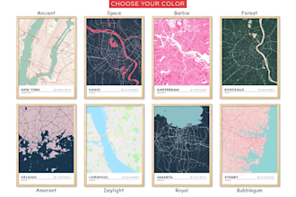 design a city or region wall map poster, any city