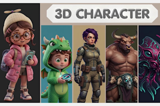 design 3d character modeling for animation, ue, and VR