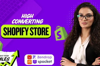 do shopify website, dropshipping website, one product store, ecommerce website