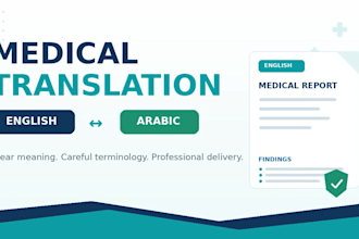 provide medical translation between english and arabic