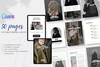 send you 50 pages of editable ebook templates on canva