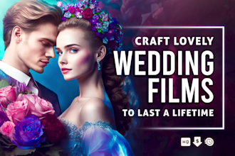 edit cinematic wedding video, wedding highlights, wedding video editing