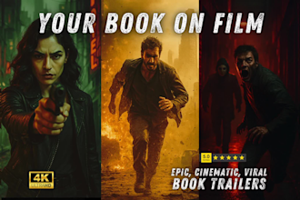 create an epic live action cinematic book trailer for you
