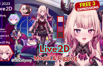 design and rig high quality live2d  vtuber model, anime style for vtube studio
