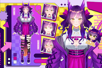 design vtuber model and rigging your live2d anime style
