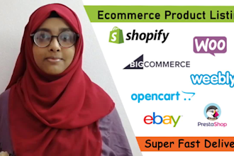 upload products or add products to shopify woocommerce or any ecommerce store