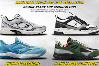 make shoe sneaker design with tech pack