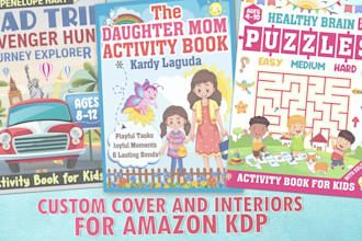 create custom amazon KDP low content book covers and interiors