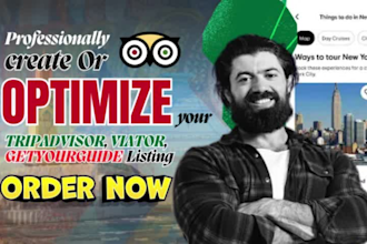 create or optimize your airbnb tripadvisor viator getyourguide page SEO ranking