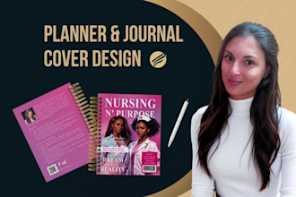 design journal, planner, or notebook cover for amazon KDP, etsy, lulu