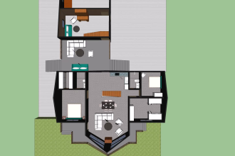 make a detailed 3d interior in sketchup