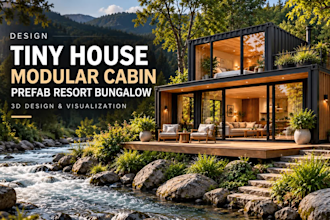 design tiny house, modular cabin and prefab resort bungalow